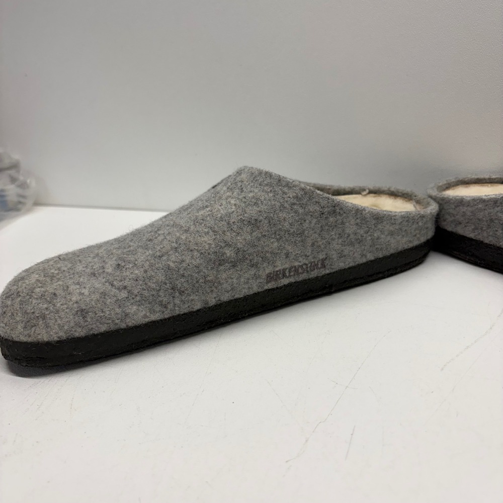 Birkenstock Clogs Women 9 Gray Wool Zermatt Shearling Lined Slipper Comfort Shoe - Picture 6 of 11